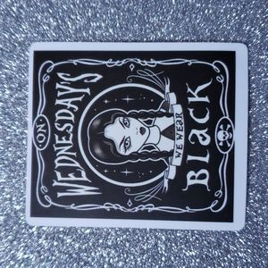 ADDAMS FAMILY waterproof sticker Wednesday Quote Black